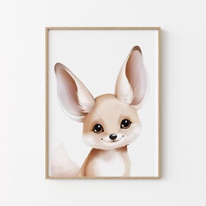 Affiche chambre enfant - Affiche Fennec - Poster chambre bébé - Idée cadeau naissance - Animaux du désert