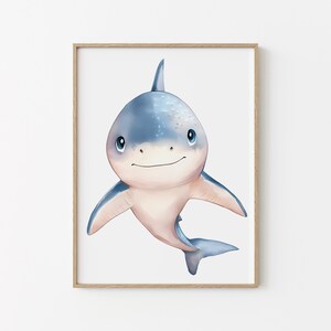 Cartel chambre bébé - Requin - Animaux de la mer - Déco chambre enfant - Regalo de baby shower - Idée cadeau de naissance