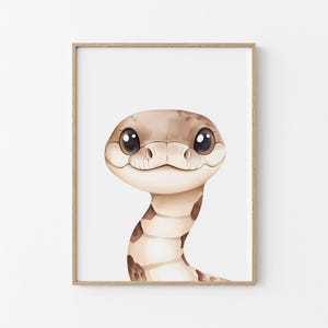 Cartel serpiente - Animaux de la selva - Affiche pour enfant - Déco chambre bébé - Idée cadeau naissance