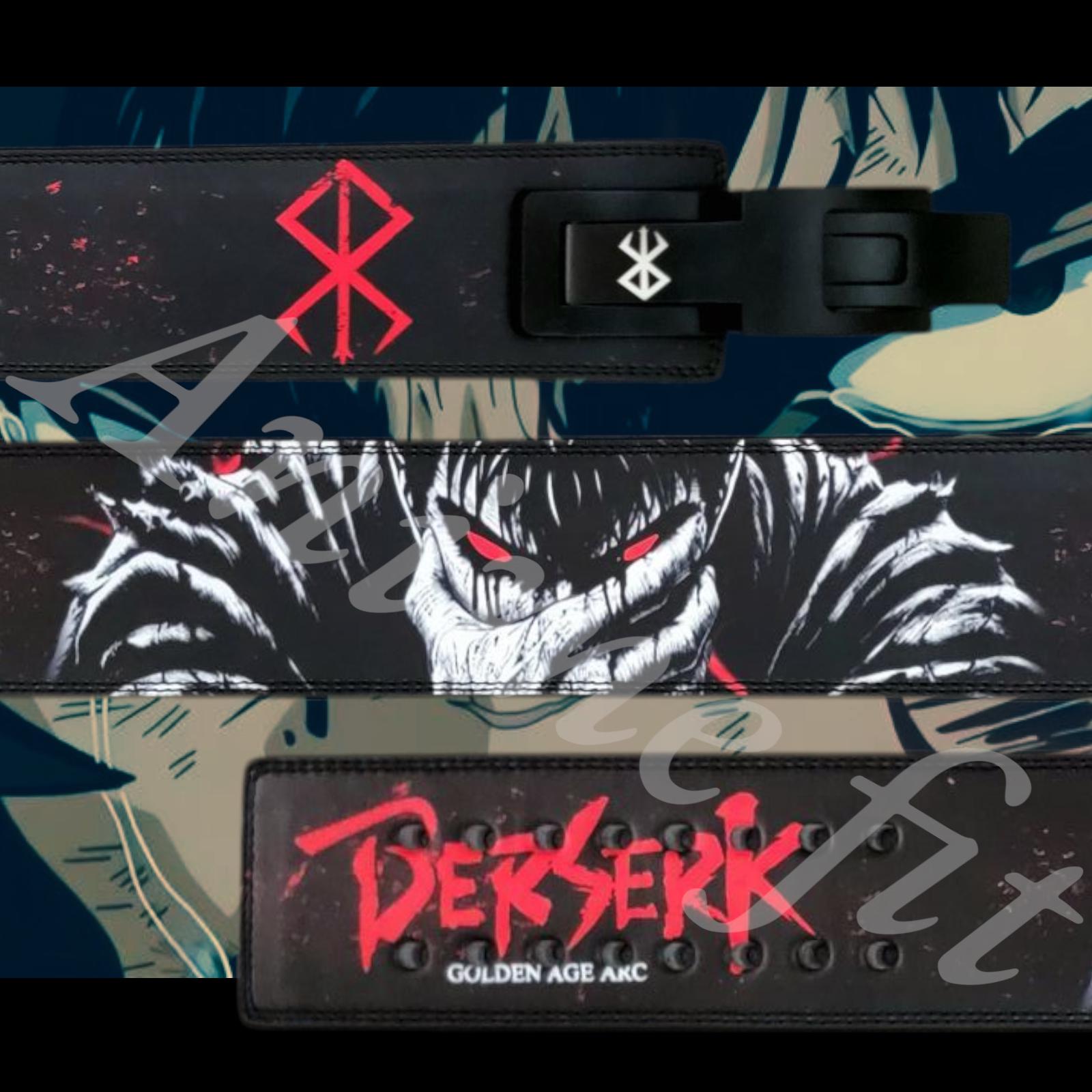 ベルセルク アニメ パワーリフティングベルト：本革レバーバックル