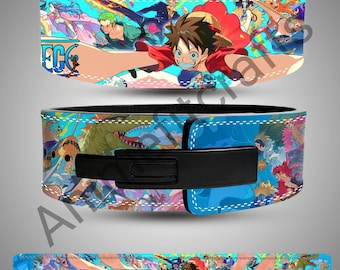 Cinturón de palanca de guerrero pirata de 10 cm (4 pulgadas) – Cinturón de levantamiento de pesas de anime para entrenamiento de fuerza en el gimnasio