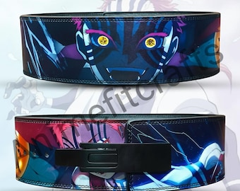 Cinturón de levantamiento de pesas de anime - Cinturón de gimnasio estilo demonio para levantamiento de potencia / Soporte de espalda premium de 10 cm / Equipo de gimnasio de anime personalizado