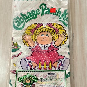 Vintage 1983 Cabbage Patch Kids Paper Tablecloth Sealed NOS Birthday Party 54x88