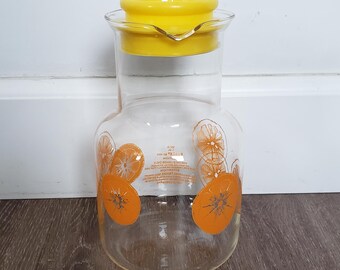 Vintage Pyrex Orange Juice #3515 1.5 Litre Glass Pitcher with lid