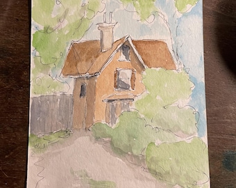 Commute Series #7, Cincinnati Ohio original watercolor painting by Jennifer St. Clair