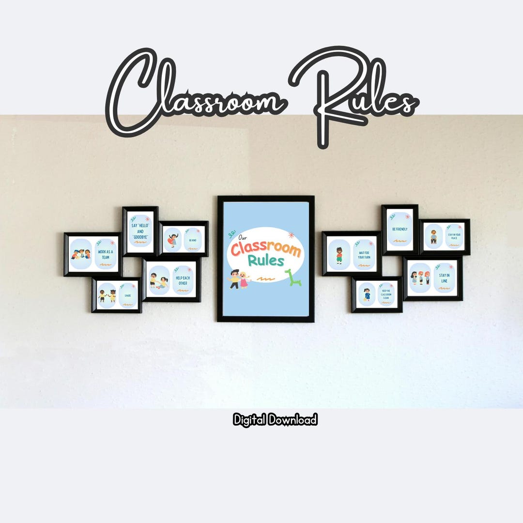 Classroom Rules Posters – 21 Printable A4 Sheets | Instant Digital ...
