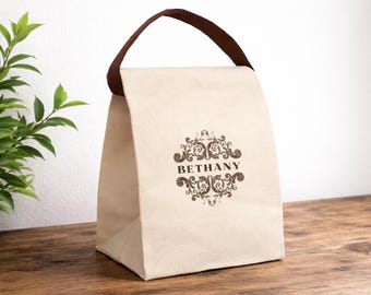 Personalized Lunch Bag | 100% cotton | Vintage-Inspired Custom Lunch Box