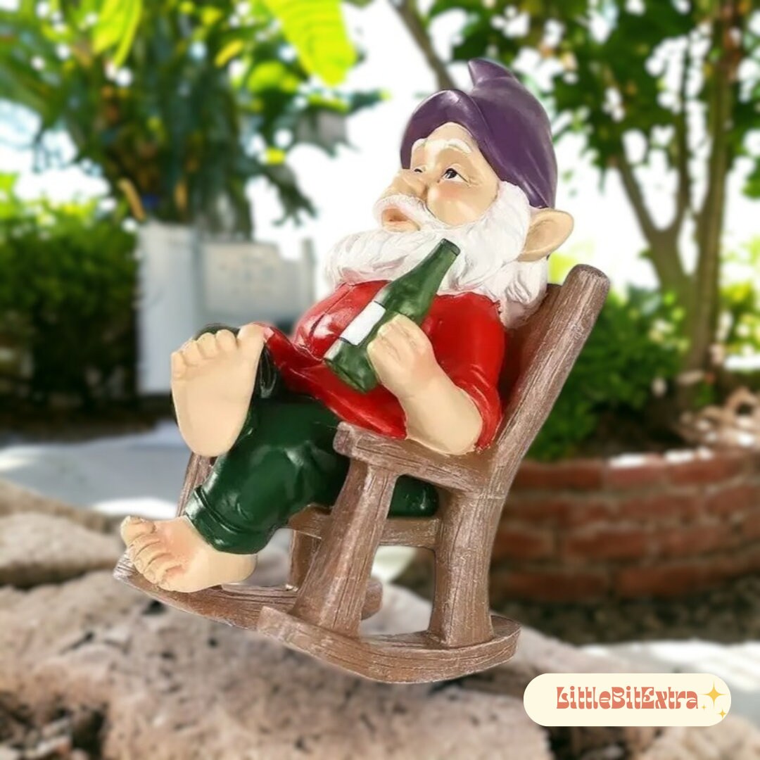 thumbnail image 2 of IWOWHERO 1Pc Creative Drunk Gnome Resin Garden Ornament Funny Outdoor Decor For Unique Garden Statue 2 of 13