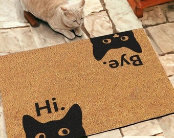 Cute Handmade Cat Welcome Doormat, Funny Cat Doormat, Pet Lovers Gift, Welcome Door Mat,  Housewarming Gift, Cat Lover Present