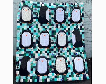 Penguin Social Quilt Pattern by woollypetals - PDF Digital Download