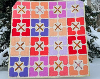 Hearts All Around Quilt PDF Pattern Download by woollypetals