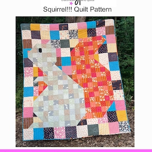 Squirrel Quilt PDF Pattern Download by woollypetals image 1