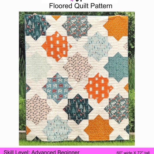 Floored Quilt PDF Pattern Download by woollypetals