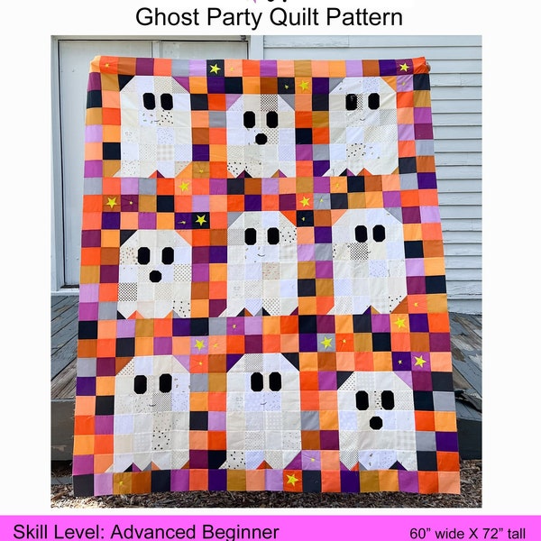 Ghost Party!!! Quilt PDF Pattern Download by woollypetals