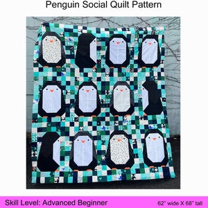 Penguin Social Quilt PDF Pattern by woollypetals