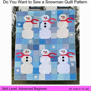 Do You Want to Sew a Snowman Quilt PDF Pattern Download by woollypetals image 1