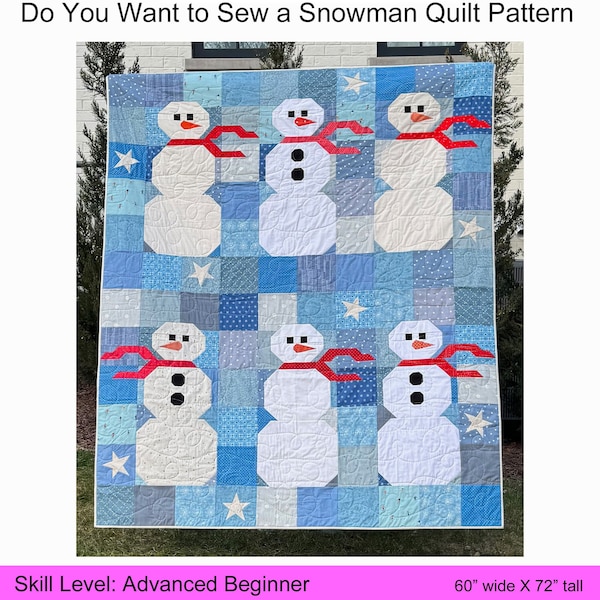 Do You Want to Sew a Snowman Quilt PDF Pattern Download by woollypetals