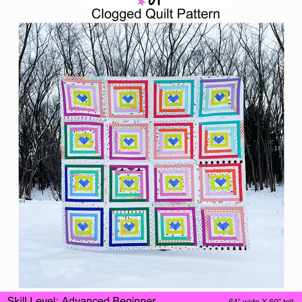 Clogged Quilt PDF Pattern Download by woollypetals