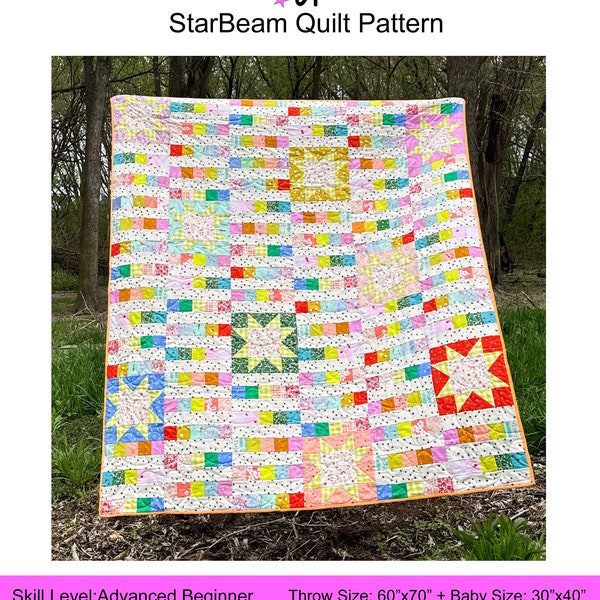 StarBeam Quilt PDF Pattern download by woollypetals