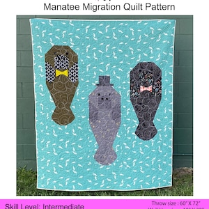 Manatee Migration Quilt PDF Pattern Download by woollypetals
