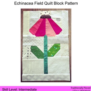 Echinacea Quilt Block PDF Pattern by woollypetals