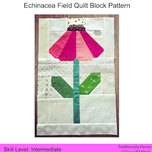 Echinacea Quilt Block PDF Pattern by woollypetals