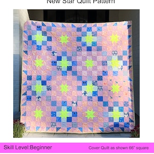 New Star PDF Quilt Pattern by woollypetals image 1