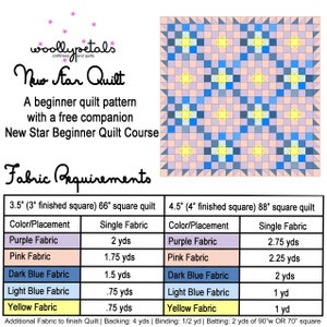 New Star PDF Quilt Pattern by woollypetals image 4