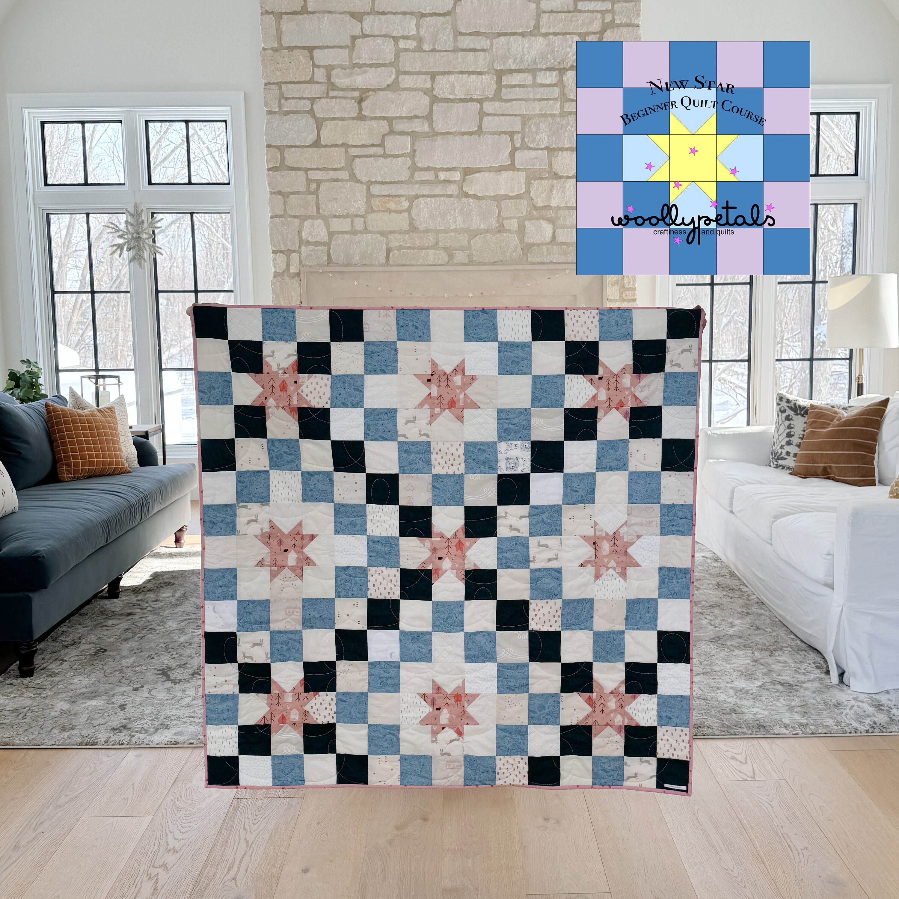 New Star PDF Quilt Pattern by Woollypetals - Etsy