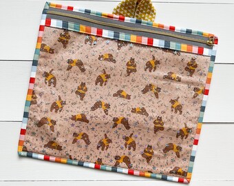 See Through Project Bag - Yoga Bears