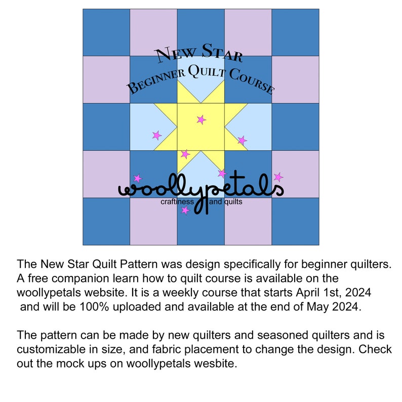 New Star PDF Quilt Pattern by woollypetals image 3