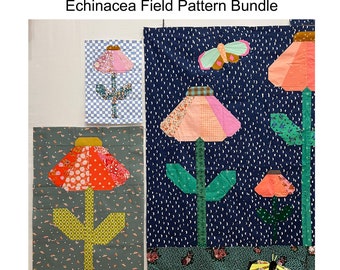 Bundle - Echinacea Field Quilt Block Bundle - PDF Pattern