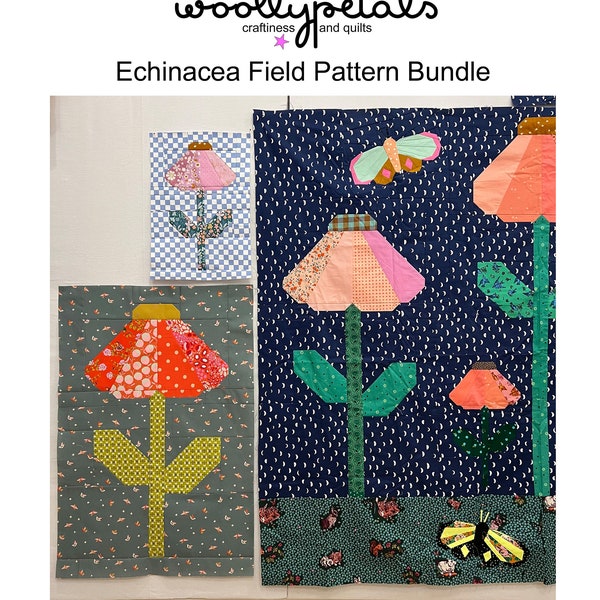 Bundle - Echinacea Field Quilt Block Bundle - PDF Pattern