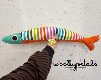 Sardine Pillow 36" Long - Rainbow Stripes
