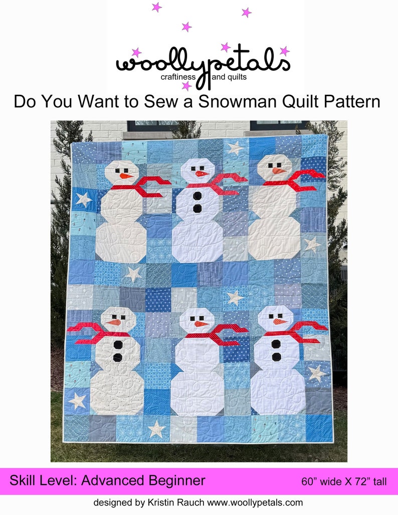 Do You Want to Sew a Snowman Quilt PDF Pattern Download by woollypetals image 1