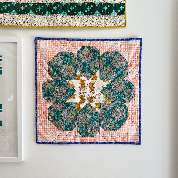 Star Petals Mini Quilt PDF Pattern Download by Woollypetals