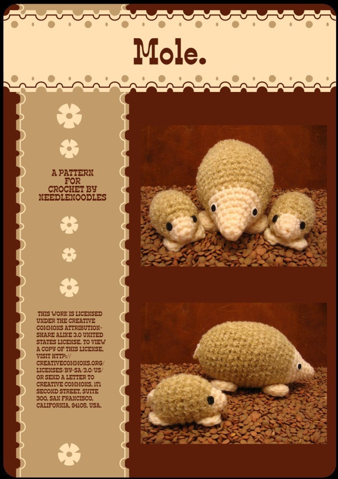 Crochet Mole Pattern Set PDF | Etsy