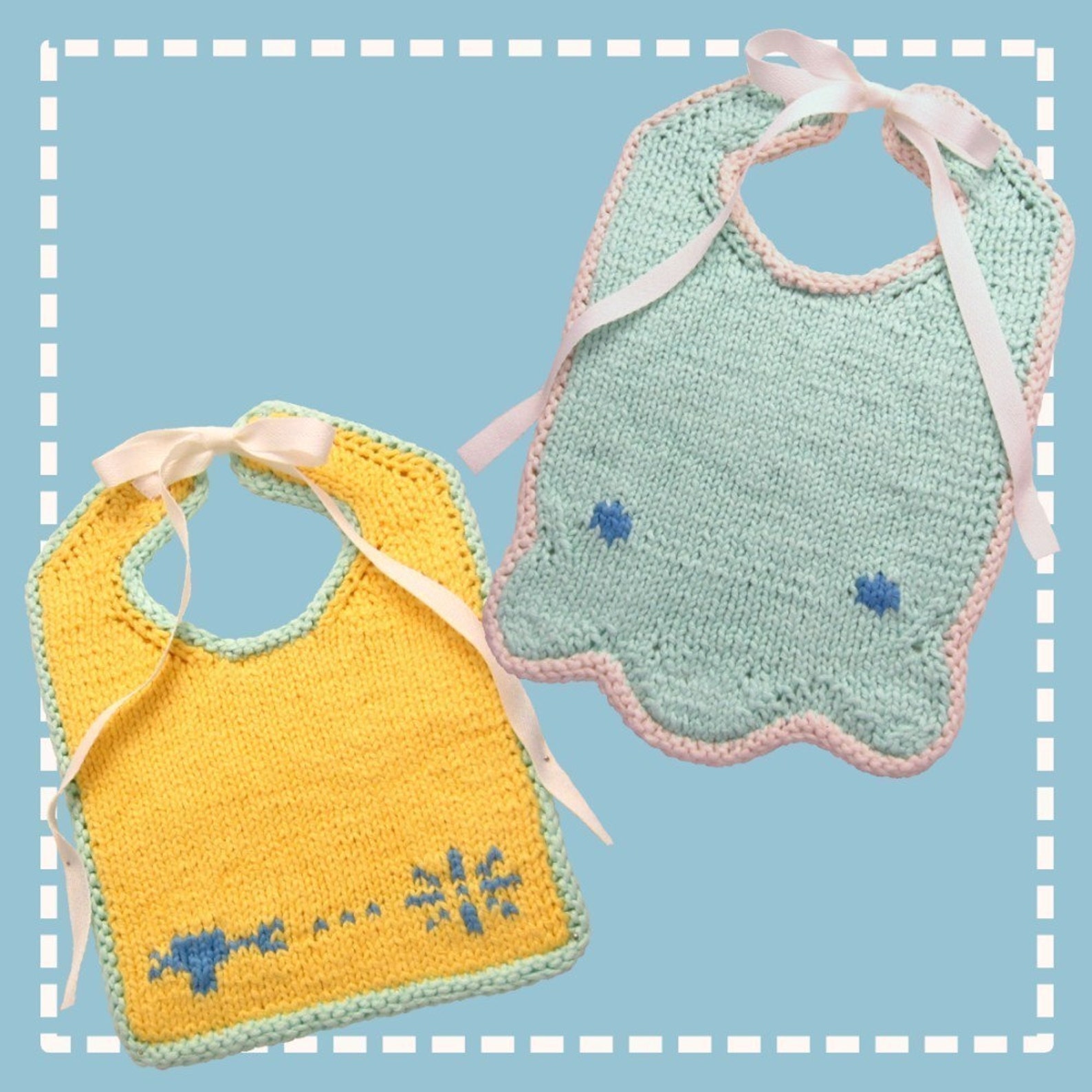 Knit Baby Bibs Pattern PDF Etsy