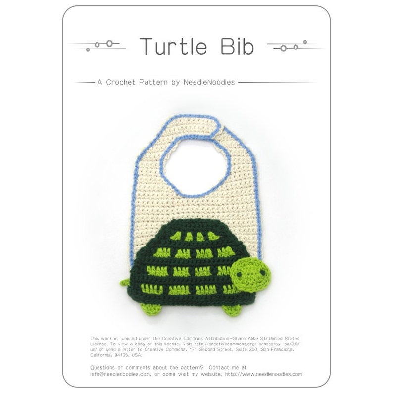 Crochet Turtle Bib Pattern PDF | Etsy