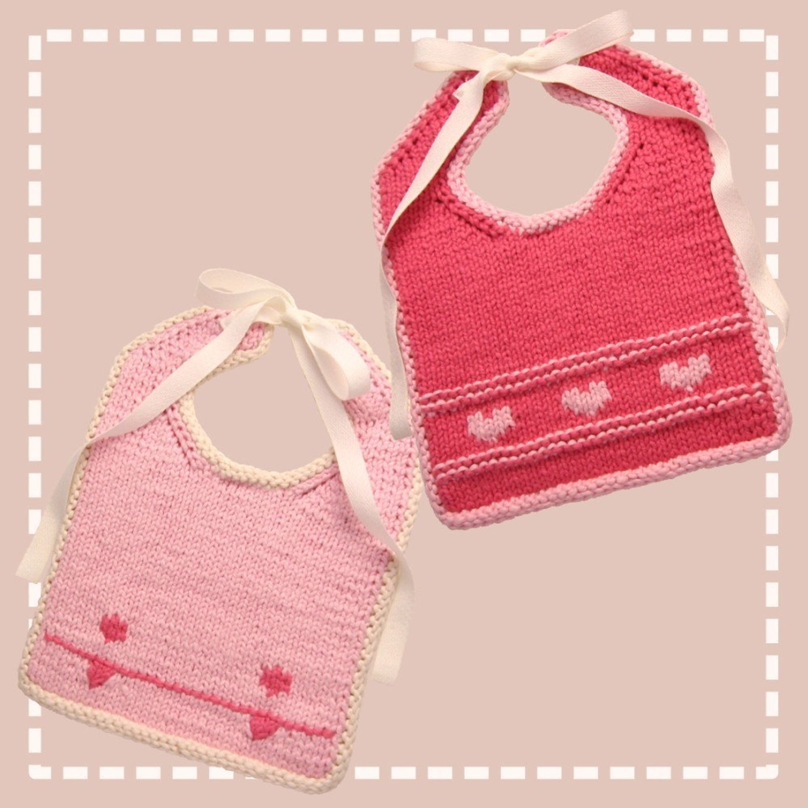 Knit Baby Bibs Pattern PDF Etsy