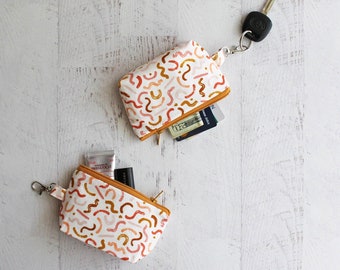 Minimalist ID holder / keyring zipper pouch - gifts for her under 15