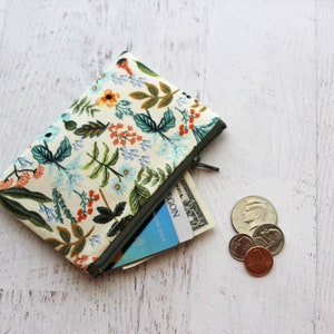 Rifle Paper Co. Floral Zipper Pouch: Dainty ID Holder, Change Purse