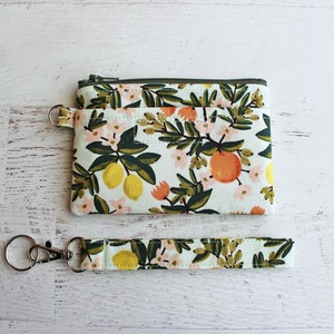 Citrus ID case, gifts for mom, zippered pouch and wrist strap image 5