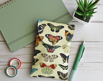 Vintage Butterfly Pen Pouch, Cottagecore Stationery Bag, Entomology Cotton Snap Case, Planner Accessories, Bullet Journal Supplies Supplies