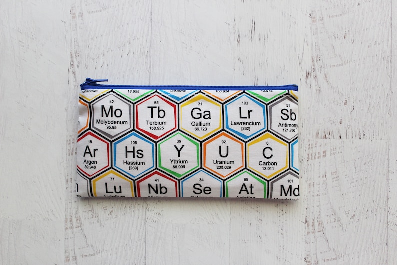 long zipper pouch gifts for science teacher Table of elements pen and pencil case back to school essentials NO XMAS delivery