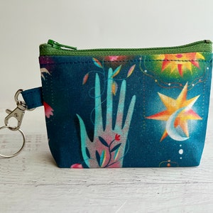 Esoteric teal keyring small zipper pouch ID holder gift ideas under 15 image 5