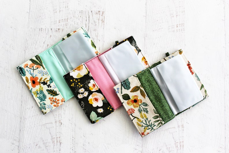 Business card case you pick credit card case, fabric ID holder, slim women's wallet, picture holder, floral ID holder image 5