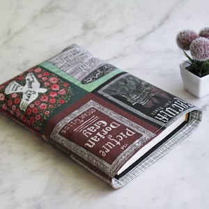 Hardcover book sleeve - classics works of literature print book cover - hardbound book bag