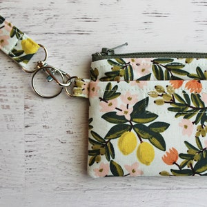 Citrus ID case, gifts for mom, zippered pouch and wrist strap image 3