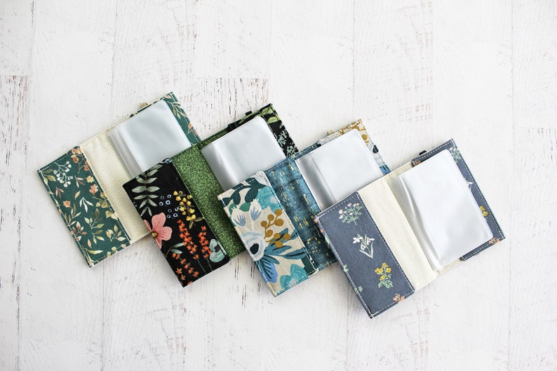 Business card case you pick credit card case, fabric ID holder, slim women's wallet, picture holder, floral ID holder image 3